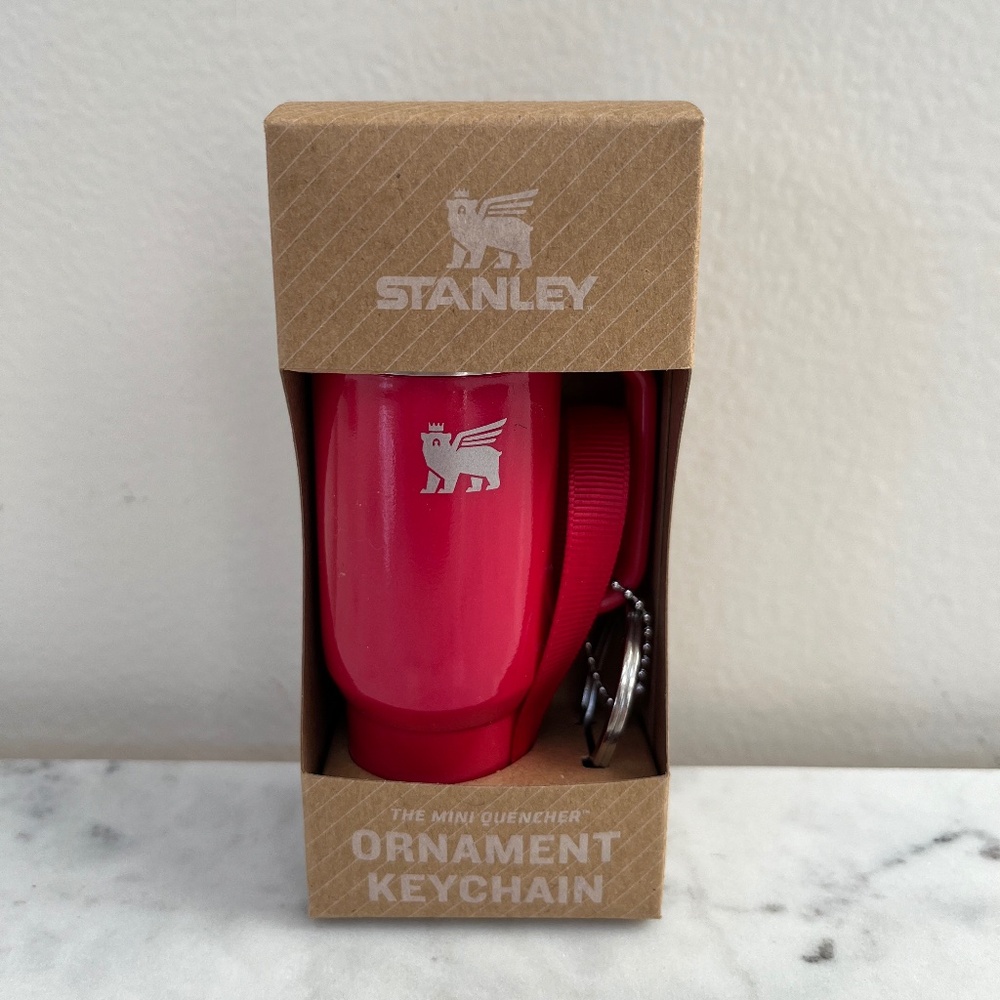 Stanley Water Bottle Keychain Christmas Tree Ornament Red Delicious